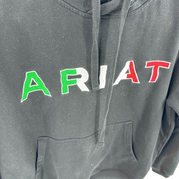 Ariat Womens Mexico Hoodie Size S Black Pullover Sweatshirt Embroidered Logo - Picture 4 of 13